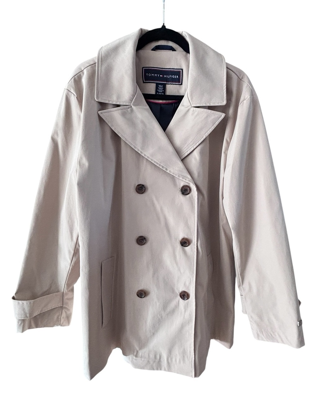 Tommy Hilfiger Beige Double Breasted Mid Length Trench Coat XL
